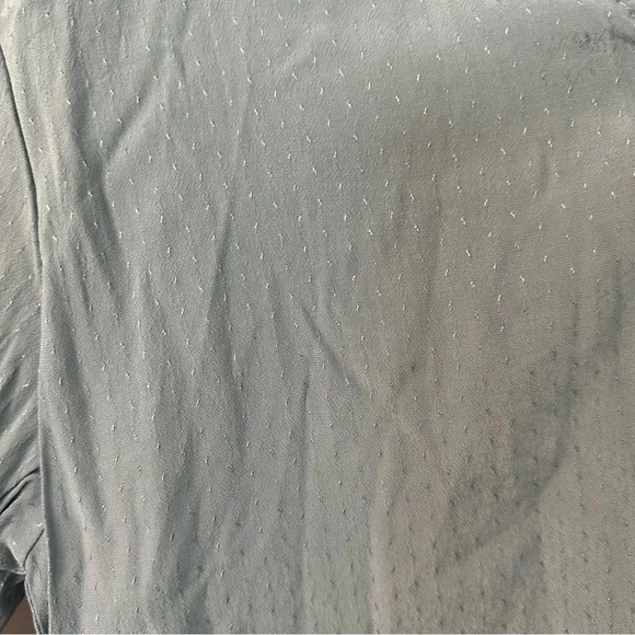 4SI3NNA Women’s Blue Slate Short Puff Sleeve Tie Neck Blouse Size XS NWT - Picture 4 of 11